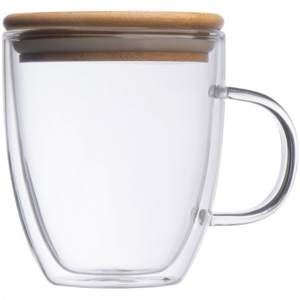 Logo trade corporate gift photo of: Double-walled glass cup GERTHE 350 ml