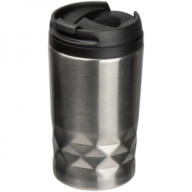 Logo trade promotional giveaway photo of: Stainless steel mug with lid ROMA 250 ml