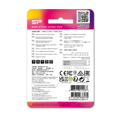 Logotrade promotional item image of: Pendrive 3.0 Silicon Power JEWEL J80 TITANIUM 16GB