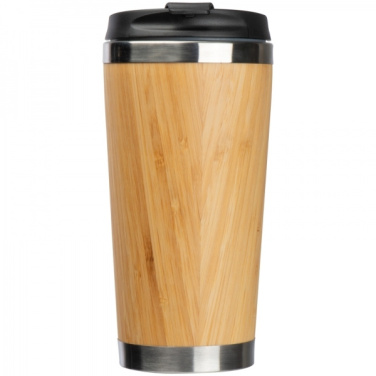 Logotrade promotional items photo of: Stainless steel mug BAMBOOGARDEN 400 ml
