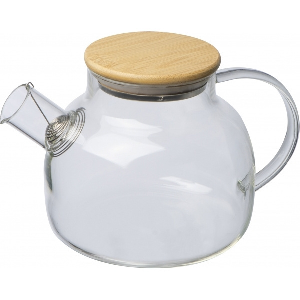 Logo trade promotional products picture of: Glass jug with bamboo lid FRANKFURT 1000ml