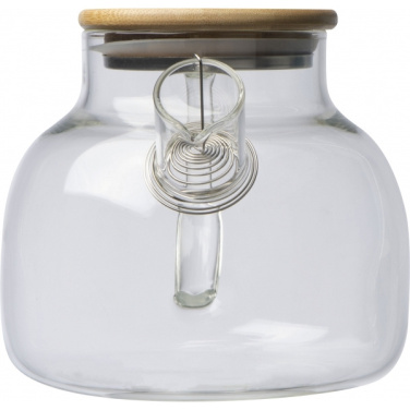 Logotrade promotional merchandise picture of: Glass jug with bamboo lid FRANKFURT 1000ml
