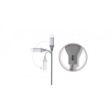 Logo trade advertising product photo of: Nylon data transfer cable LK30 Type - C Quick Charge 3.0