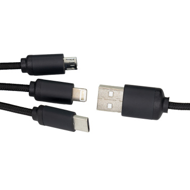Logotrade promotional product picture of: 3in1 long cable with elighted logo for engraving, W201TG