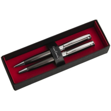 Logo trade promotional item photo of: Metal set of ballpoint pen and roller ROI