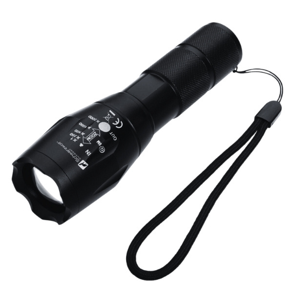 Logotrade promotional giveaway image of: Flashlight DELGADA Schwarzwolf