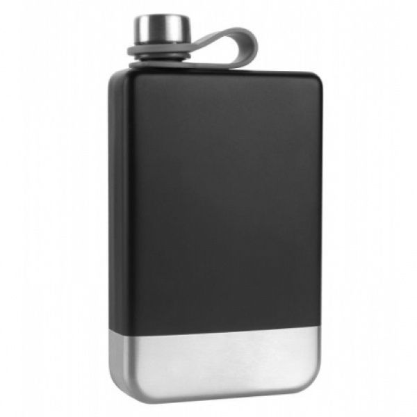 Logo trade promotional merchandise photo of: Hip flask HALTI Schwarzwolf