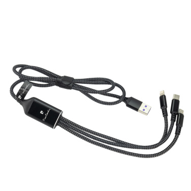 Logotrade corporate gift image of: 3 in 1 cable with elighted logo Pierre Cardin
