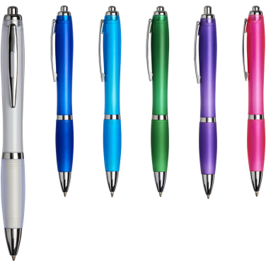 Logo trade promotional merchandise image of: Curvy ballpoint pen with frosted barrel and grip