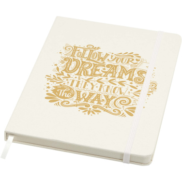 Logo trade business gift photo of: Bass A5 recycled hard cover notebook with lined pages