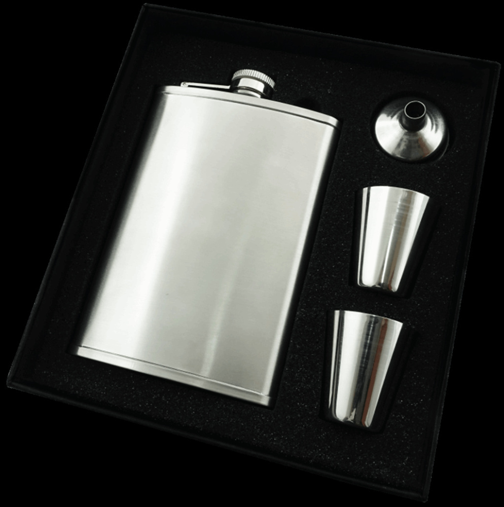 Logo trade promotional merchandise image of: Hip flask Set 92203600