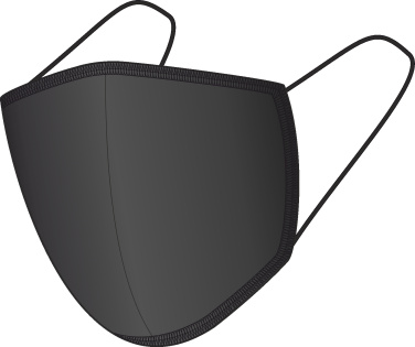 Logotrade promotional item picture of: BLACK-BLACK cotton face mask 140116500