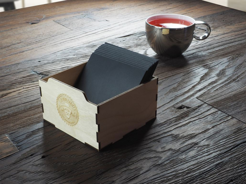 Logo trade promotional merchandise photo of: Coaster box 1206121