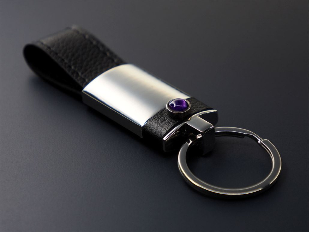 Logo trade corporate gifts image of: Amethyst Keyring 1296095