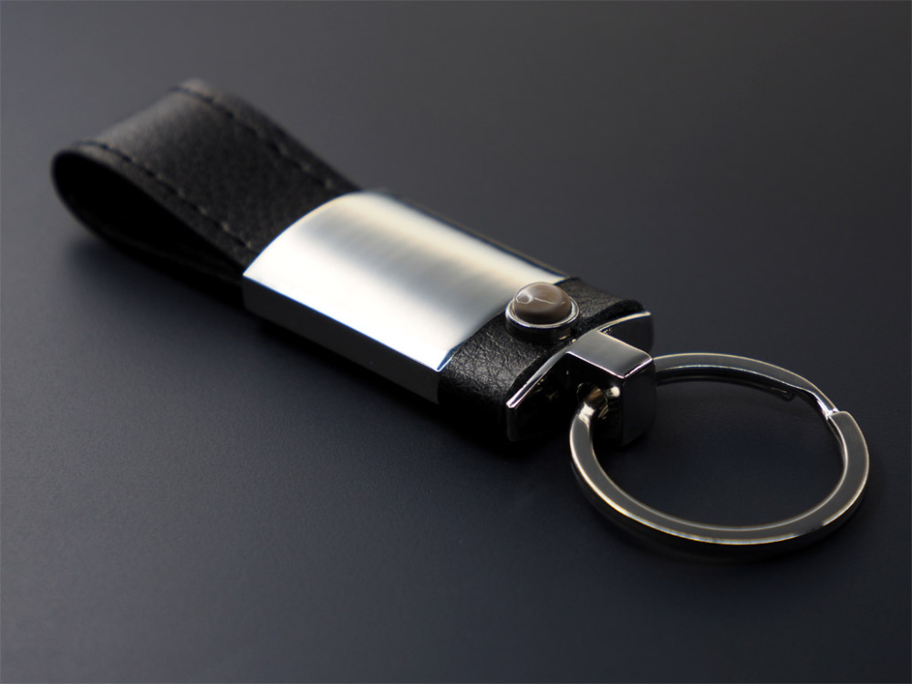 Logo trade promotional merchandise photo of: Striped Flint Keyring 1292095