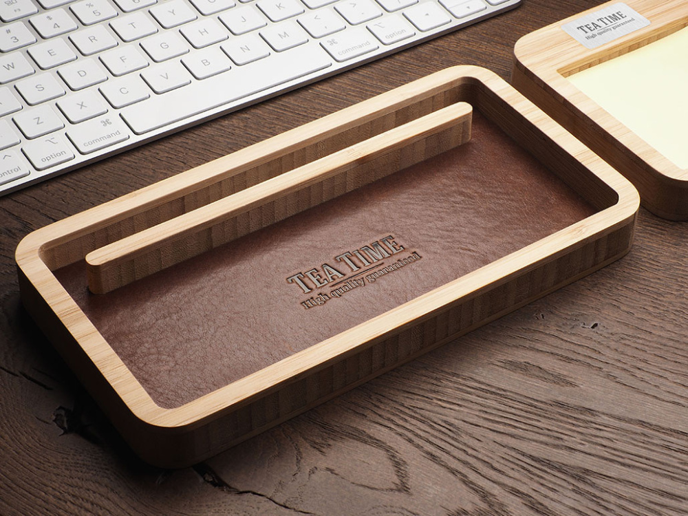 Logo trade promotional items image of: Wooden desk organiser 1852292