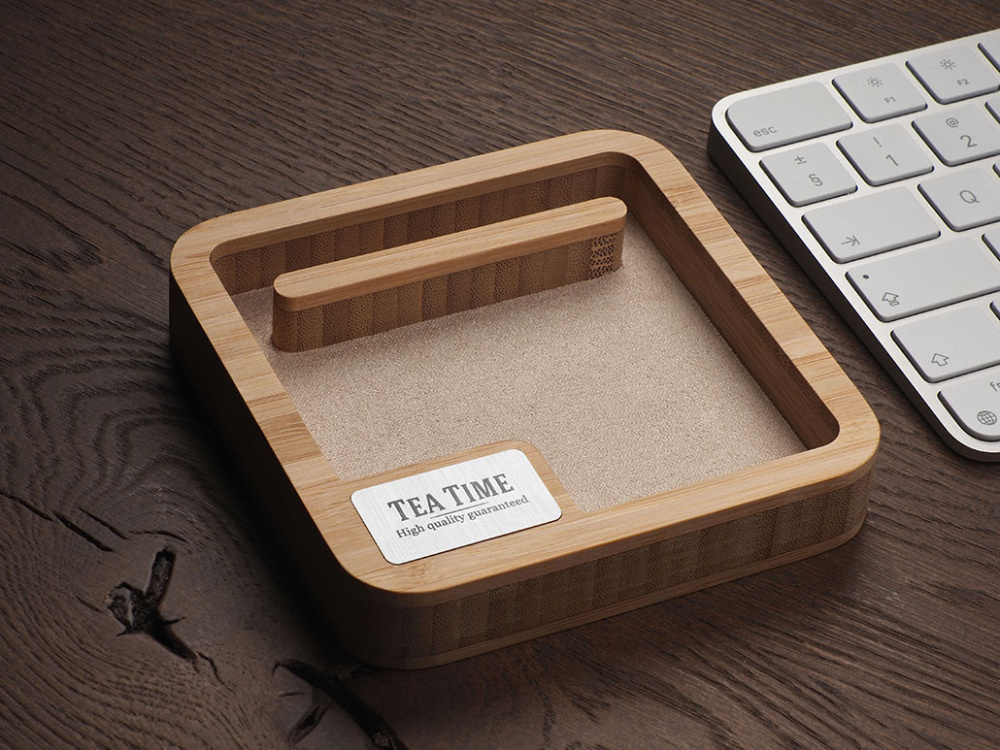 Logo trade promotional gifts image of: Wooden desk organiser 1846292
