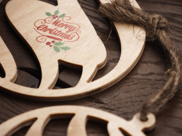 Logo trade promotional giveaways image of: Wooden Christmas Decoration 1856121