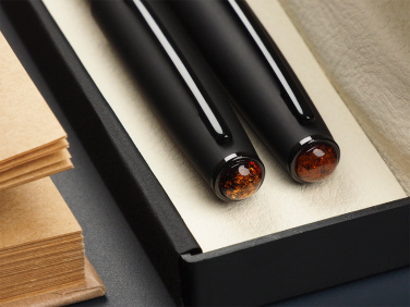 Logo trade promotional gifts image of: Amber Pen set  1235036