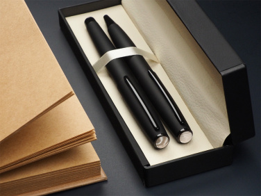 Logo trade promotional gifts picture of: Striped Flint Pen set 1284036