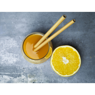 Logo trade promotional gifts picture of: ECO Bamboe Straw Set bamboo straws