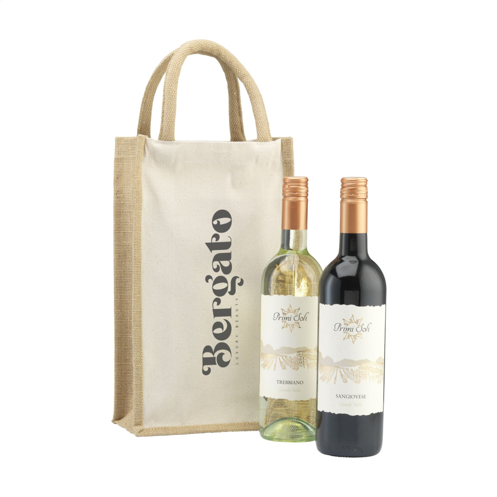 Logotrade advertising products photo of: Jute Canvas Double Wine Bag