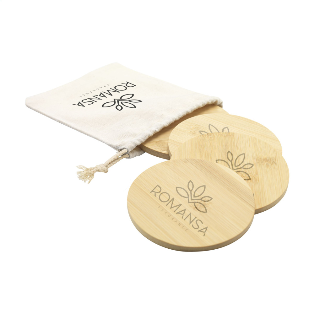 Logotrade promotional gift picture of: Bamboo Coaster Set