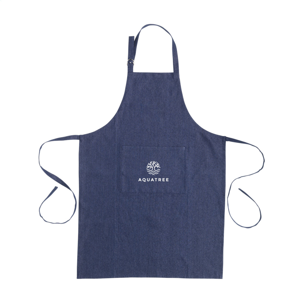Logotrade advertising products photo of: Apron GRS Recycled Denim (220 g/m²)