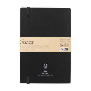 Logotrade promotional merchandise photo of: Bamboo Journal Naked Spine Paper Notebook Black A5