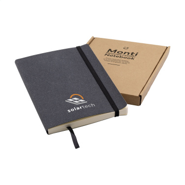 Logo trade promotional merchandise photo of: Monti Recycled Leather - Paper Notebook A5