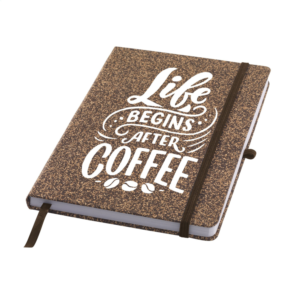 Logotrade promotional merchandise photo of: CoffeeGround Cork Paper Notebook A5