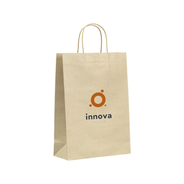 Logotrade promotional item image of: Leaf It Bag recycled grass paper (120 g/m²) L
