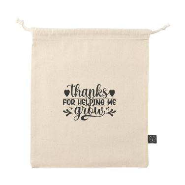 Logotrade promotional giveaways photo of: Gift Pouch Natural GRS Recycled Cotton (150 g/m²) M
