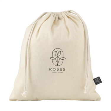 Logo trade advertising products image of: Gift Pouch Natural GRS Recycled Cotton (150 g/m²) M