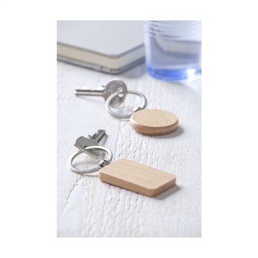 Logotrade business gift image of: WoodKey Circle keychain