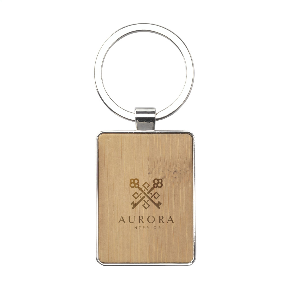 Logo trade promotional products picture of: Bamboo Key Rectangle keyring