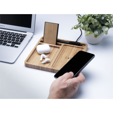 Logo trade advertising product photo of: Bamboo Organizer charger