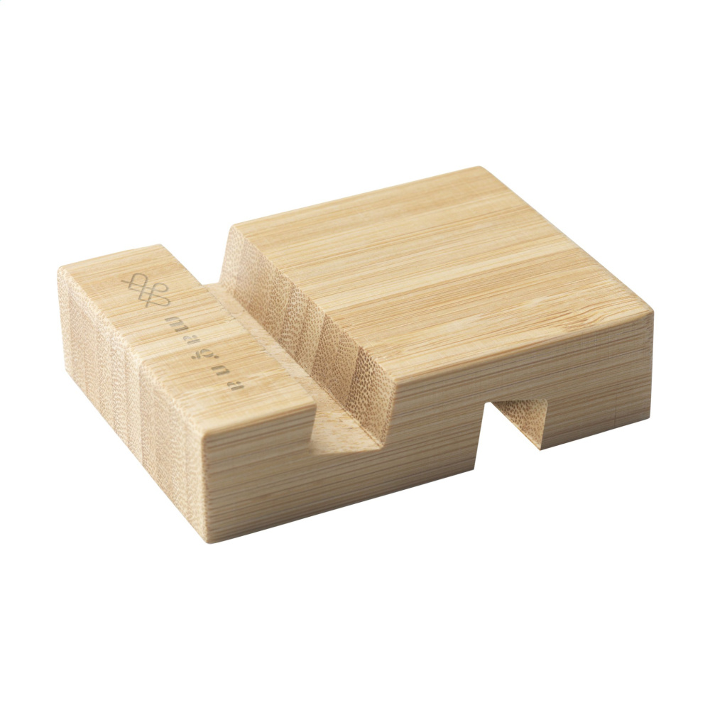 Logotrade promotional item image of: Supporto Bamboo phone stand