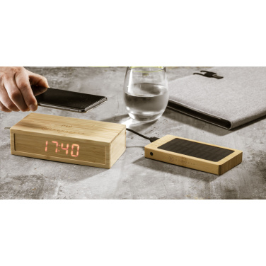 Logo trade business gift photo of: Bamboo Alarm Clock with Wireless Charger
