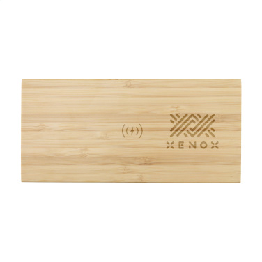 Logotrade advertising product image of: Bamboo Alarm Clock with Wireless Charger