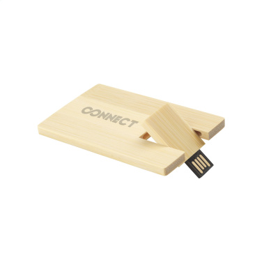 Logotrade promotional item picture of: CreditCard USB Bamboo 64 GB