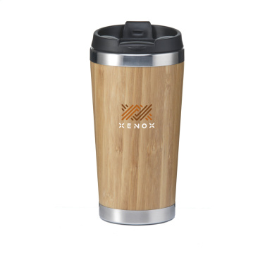 Logo trade promotional gift photo of: Tokyo 450 ml bamboo thermo cup