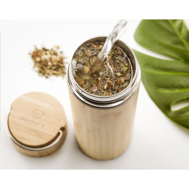 Logo trade promotional gifts image of: Nikko 330 ml bamboo thermo bottle/thermo cup