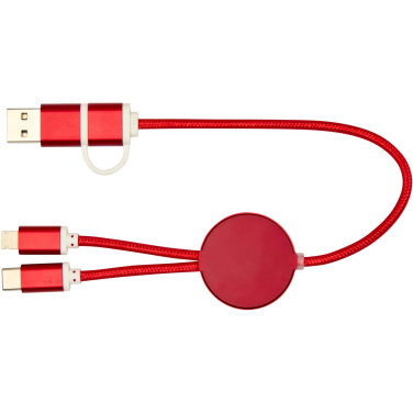 Logotrade promotional gifts photo of: Alasia 5-in-1 recycled aluminium and plastic 30 cm data sync and 27W fast charge cable