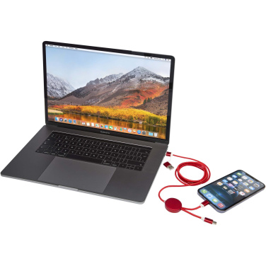 Logotrade promotional gifts photo of: Alasia 5-in-1 recycled aluminium and plastic 150 cm data sync and 27W fast charge cable