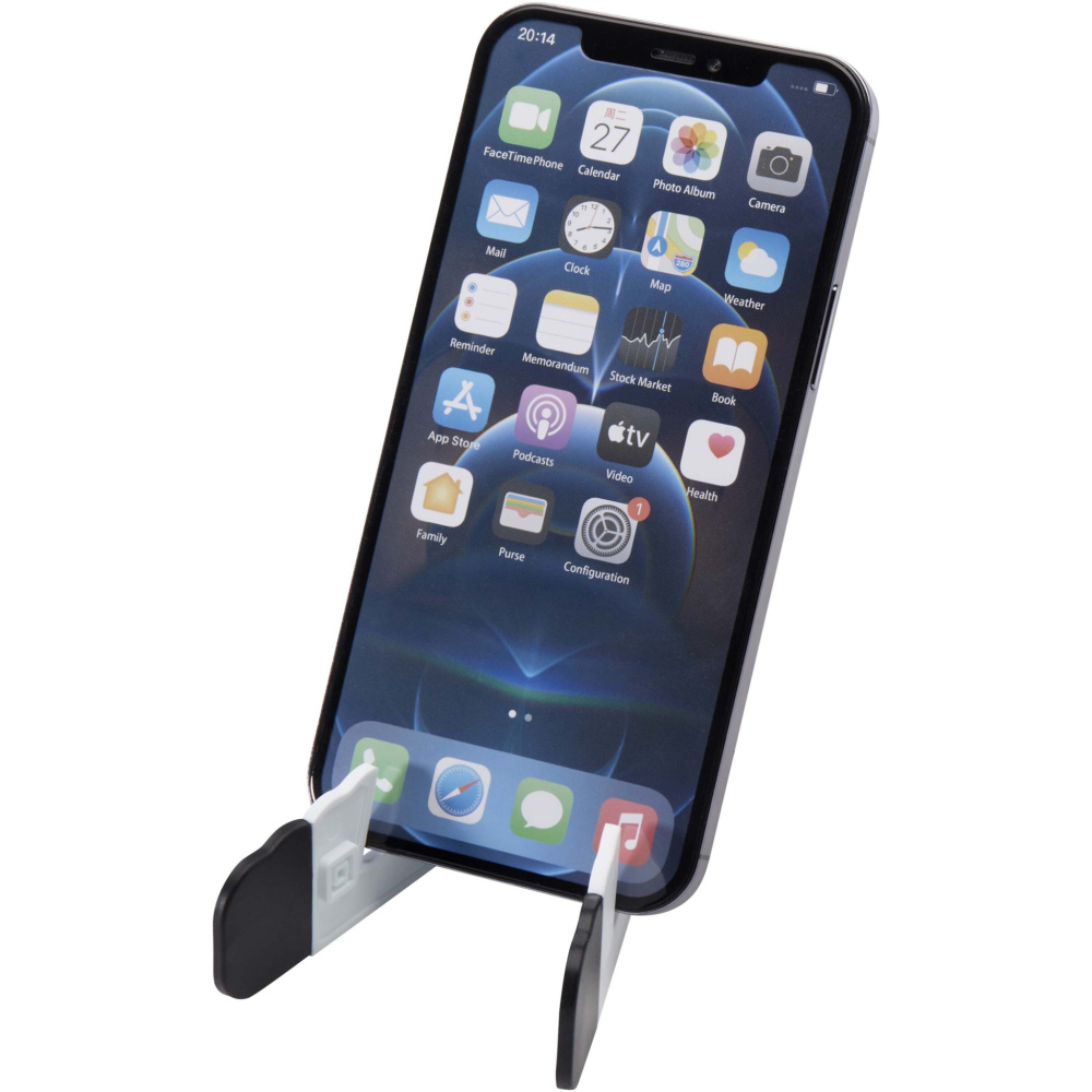 Logotrade promotional product image of: Buna recycled plastic foldable tablet and phone stand