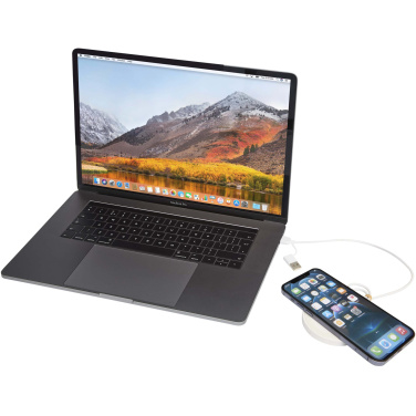 Logo trade promotional gifts picture of: Freal 15W recycled plastic wireless charging pad