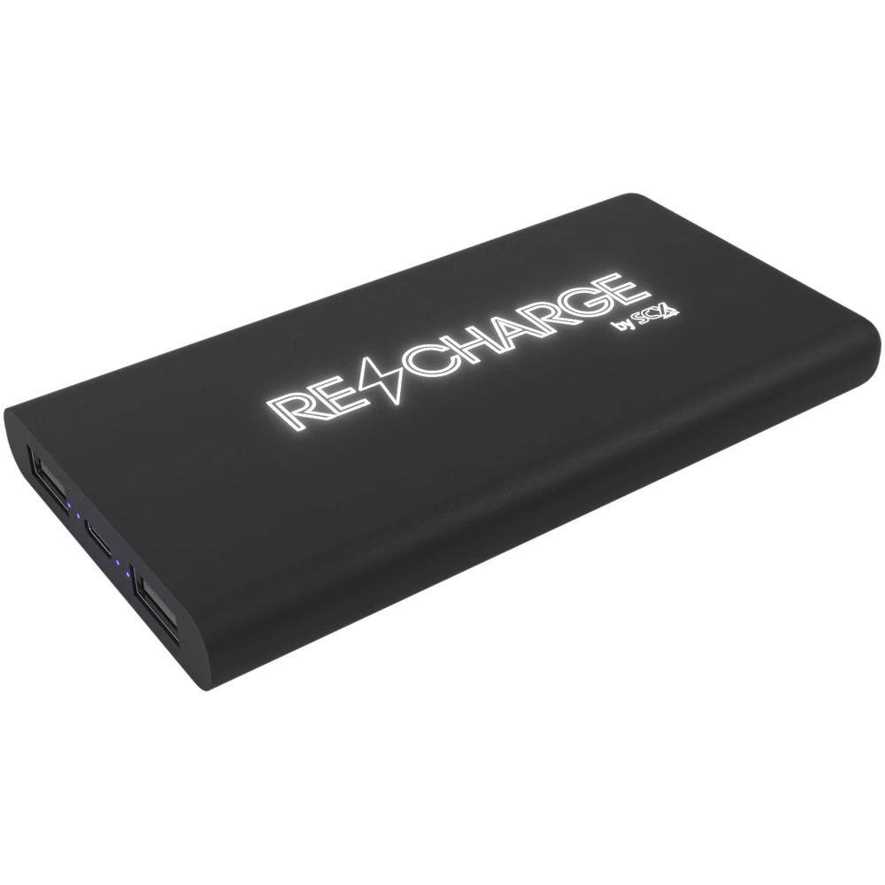 Logotrade promotional product image of: SCX.design P40 10.000 mAh light-up wireless rubber power bank