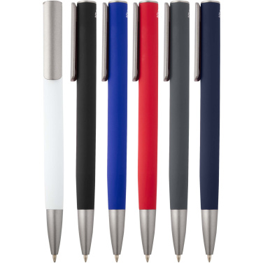 Logo trade promotional merchandise photo of: Ziggur aluminium ballpoint pen (blue ink)