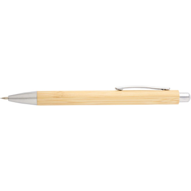 Logo trade promotional gifts picture of: Oblys bamboo ballpoint pen and mechanical pencil set (black ink)